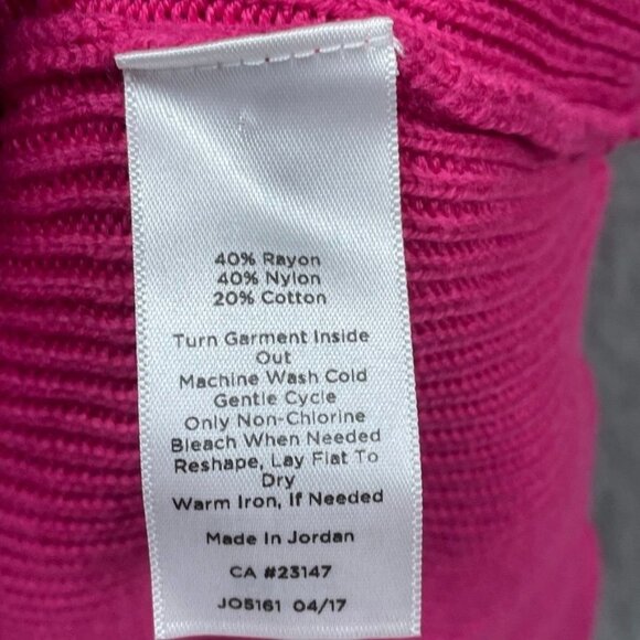 Talbots Pink Knit Sweater Medium Long Sleeve Rayon Blend a0466 - Picture 5 of 7